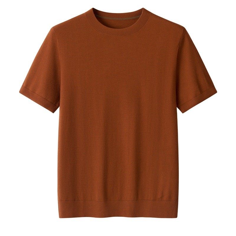 新款男士短袖商务t恤精纺山羊绒衫80支针织圆领套头百搭大码半袖,淘宝优惠券,粉丝福利购,淘宝优惠卷