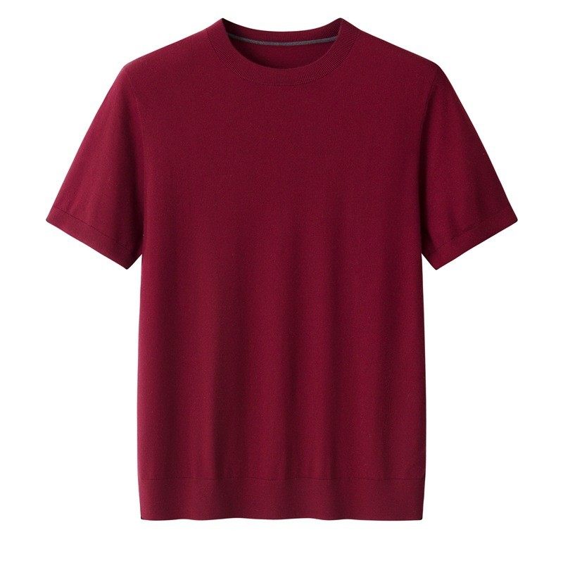 新款男士短袖商务t恤精纺山羊绒衫80支针织圆领套头百搭大码半袖,淘宝优惠券,粉丝福利购,淘宝优惠卷