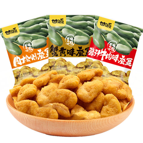 甘源牌蟹黄酱汁牛肉松味蚕豆500g独立小包炒货蟹香味蚕豆馋豆零食 - 图3