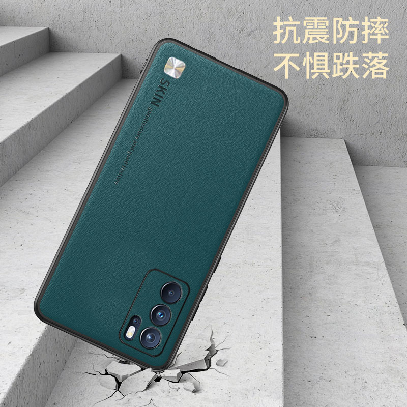 适用OPPO Reno11 10 9 8 7 6 5高端CD纹素皮R17 15 Find X7防摔A96 36 53 58 32 11手机壳A2pro批 发K11 10 - 图1