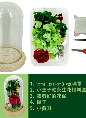 玻璃罩DIY永生花材料包暖场手工