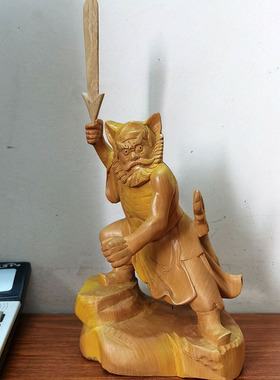 正宗黄杨木钟馗摆件家居风水装饰