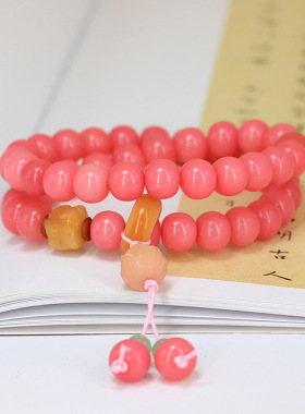 粉菩提DIY粉莲款手链规格1.0男女简约风文玩装饰念珠首饰厂家批发