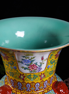 仿古乾隆珐琅彩中式陶瓷大花瓶景德镇家居客厅玄关装饰摆件工艺品