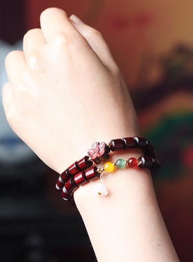 赞比亚小叶紫檀桶珠DIY春风款手链规格8×8男女念珠首饰厂家批发