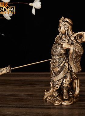 厂家批发树脂飘带关公摆件关二爷武财神关羽家居风水摆设开业礼品