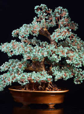 天然黄紫粉水晶发财摇钱宝树公司开业家居客厅玄关乔迁礼饰品摆件