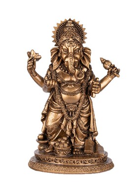 跨境印度象神复古金色佛像象目神烛台套装排灯节家居工艺品摆件