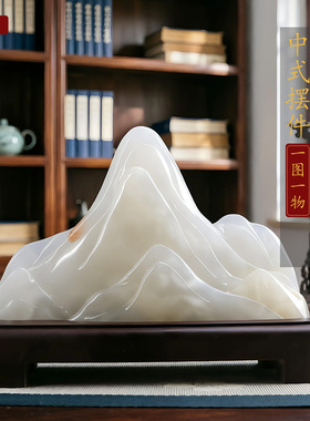 禅意现代石敢当靠山奇石摆件
