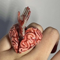 Making random things｜(welfare model) love brain biss ring original handmade stone sculpture clay customization