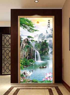 家和壁画风水玄关走廊立体墙贴
