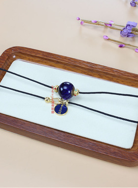 香灰琉璃珠原创设计项链