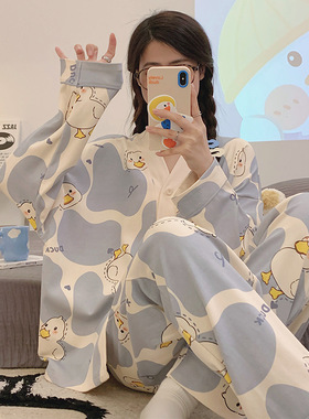 南郭良品格子睡衣女款春秋季2025年新款开衫长袖大码秋冬家居服