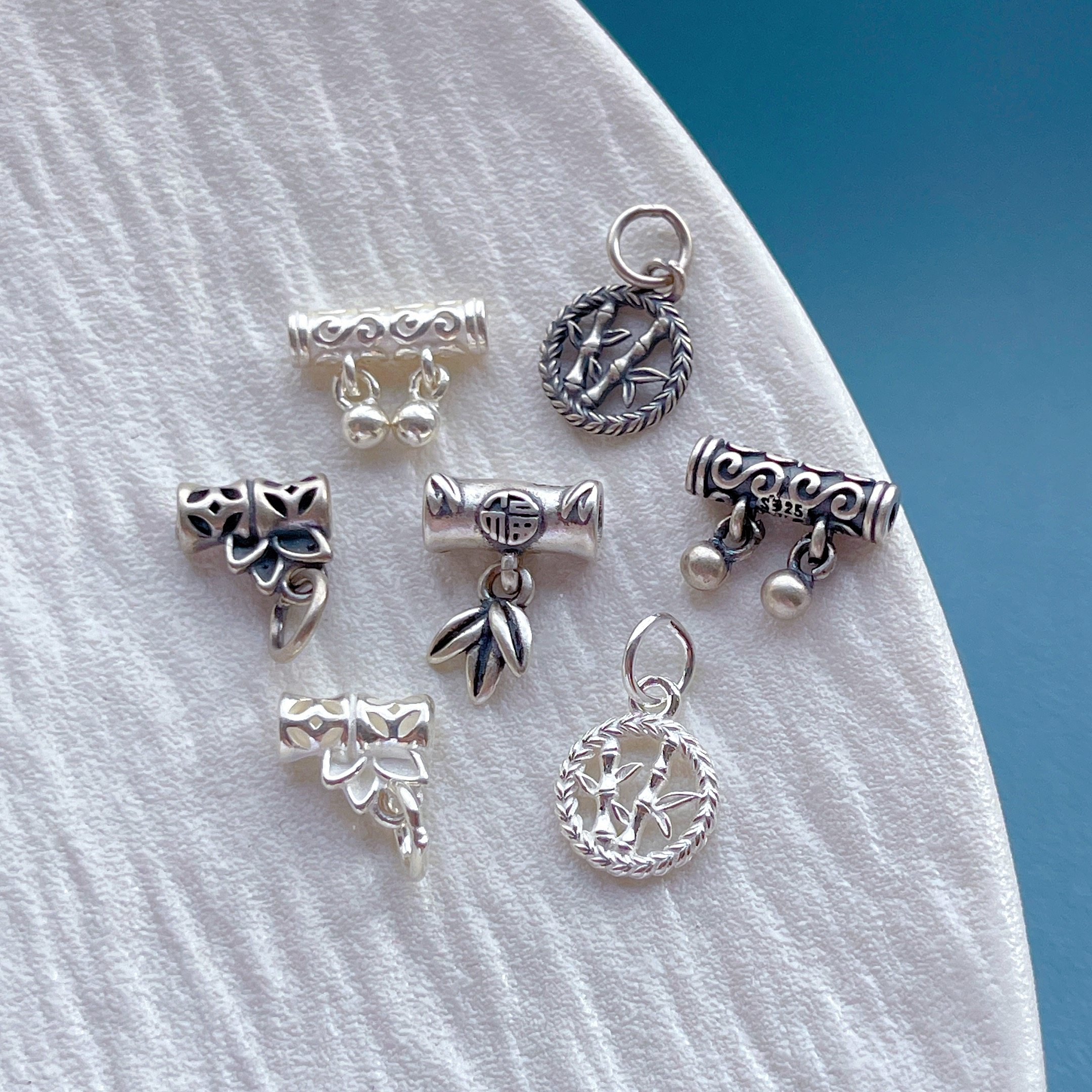 925纯银饰配件扇子铃铛两世欢莲蓬花苞蝴蝶结熊猫竹子吊坠挂坠diy,淘宝优惠券,粉丝福利购,淘宝优惠卷