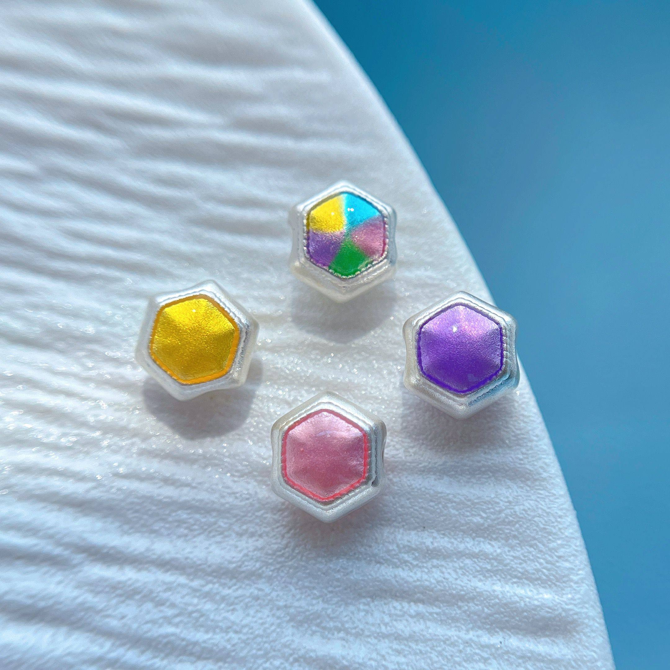 足银999纯银饰配件烧蓝彩虹糖果色月亮几何六边形圆形隔珠背云diy,淘宝优惠券,粉丝福利购,淘宝优惠卷