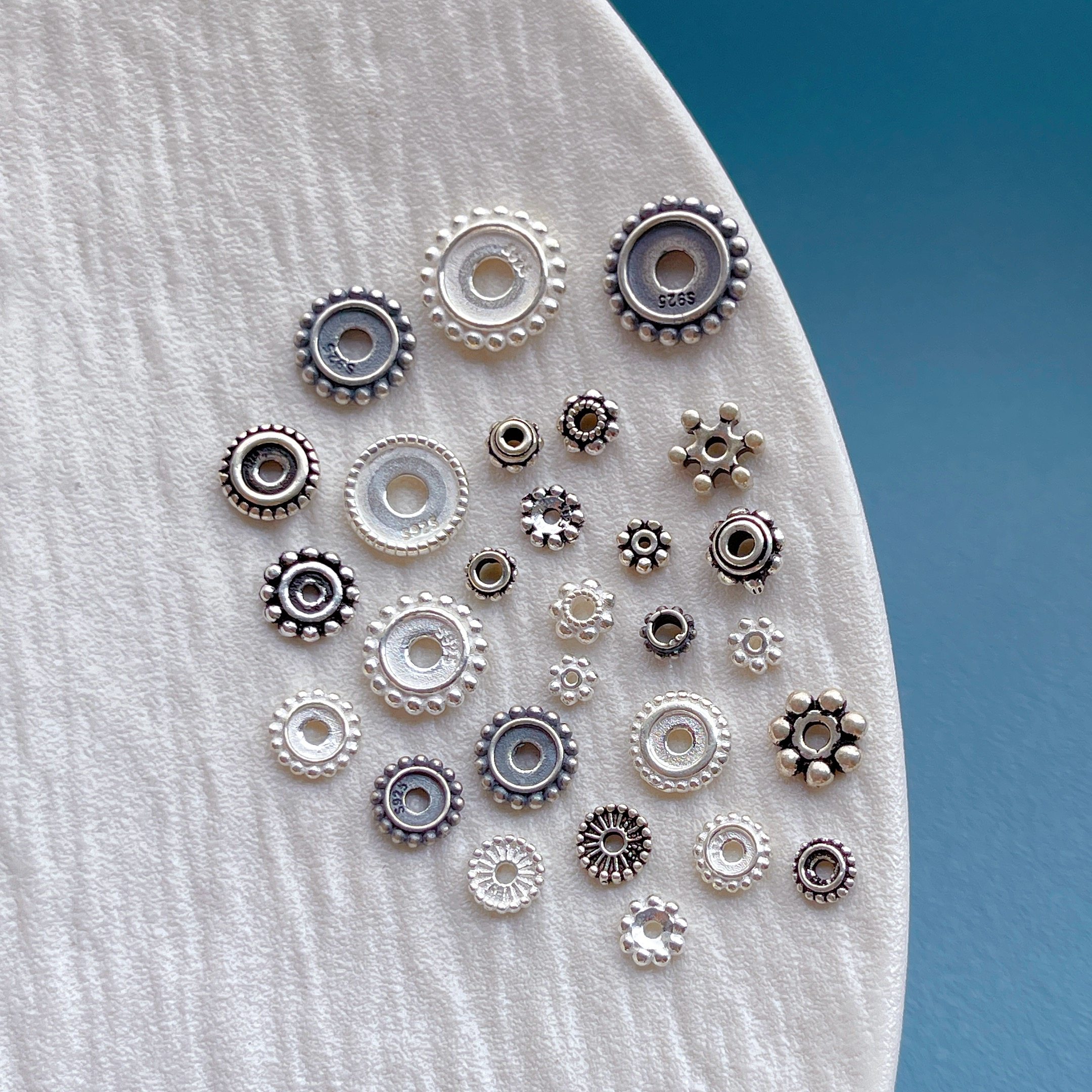 s925纯银饰配件雪花隔片手链垫片隔珠车轮珠diy水晶手串配饰材料,淘宝优惠券,粉丝福利购,淘宝优惠卷