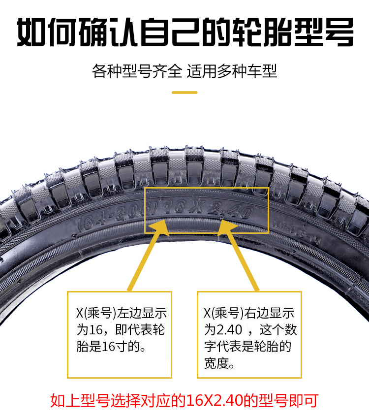 加厚自行车轮胎26/24/22/20寸x1.5/1.75/1.95/2.125山地车内外胎-图2