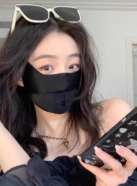 桑蚕真丝防晒口罩防紫外线女轻薄透气户外防晒面罩遮脸遮阳脸罩