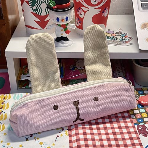 原创可爱卡通刺绣小狗笔袋大容量ins风中小学生零钱包文具收纳袋 - 图2