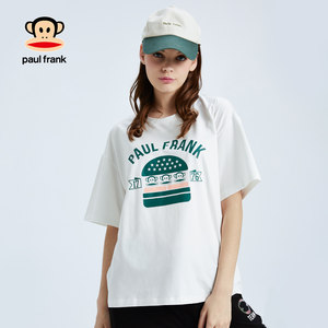 Paul Frank/大嘴猴2020夏季新款短袖T恤女宽松情侣装印花韩版上衣