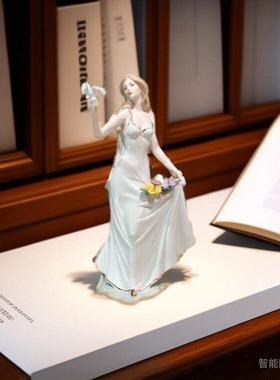 现代欧式家居简约人物装饰品客厅酒柜摆件陶瓷工艺品生日礼物新款