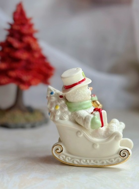 Lenox陶瓷描金雪人圣诞树铃铛