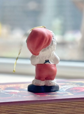 持续瓷生 出口订单陶瓷眼镜圣诞老人木马黑色礼帽雪人节日装饰