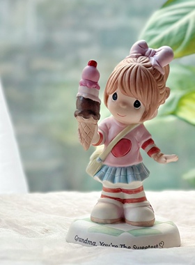蛋糕甜筒男女娃娃陶瓷摆件