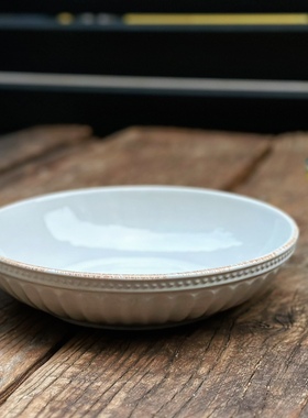 出口Lenox白色做旧陶瓷平盘汤盘