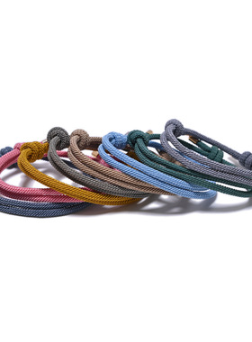 多巴胺多色手链速卖通跨境货源可调节纯铜配件米兰绳 学生手环