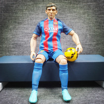 Barcelona football star Messi Neymar Suarez doll soldier hands on