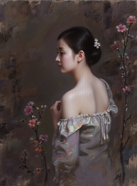 【画秀艺术馆】25岁青年帅哥美女纯手绘肖像画来图定制人物油画