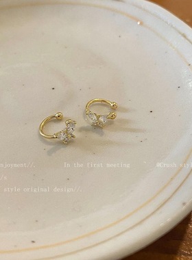 女童蝴蝶无耳洞耳骨夹儿童甜酷街舞爵士舞免打孔耳钉配饰舞台走秀