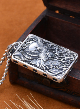 凤凰涅槃999纯银复古长款毛衣链