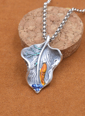 乡恋情一叶菩提无像佛足银999.9