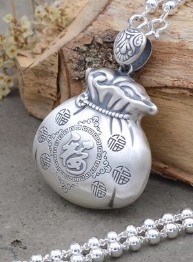 复古福袋纯银礼物长款民族风项链