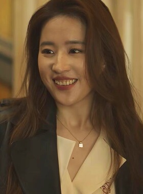 刘亦菲同款黄亦玫方形吊坠项链女简约百搭时尚S925镀银锁骨链颈链