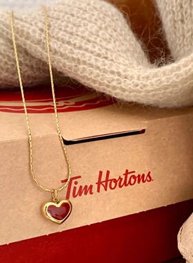 S925镀银耀眼红色爱心吊坠项链女简约气质百搭叠戴镀银锁骨链ins