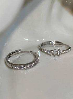 【两件包邮】轻奢闪亮不规则戒指女百搭叠戴气质S925镀银指环ins