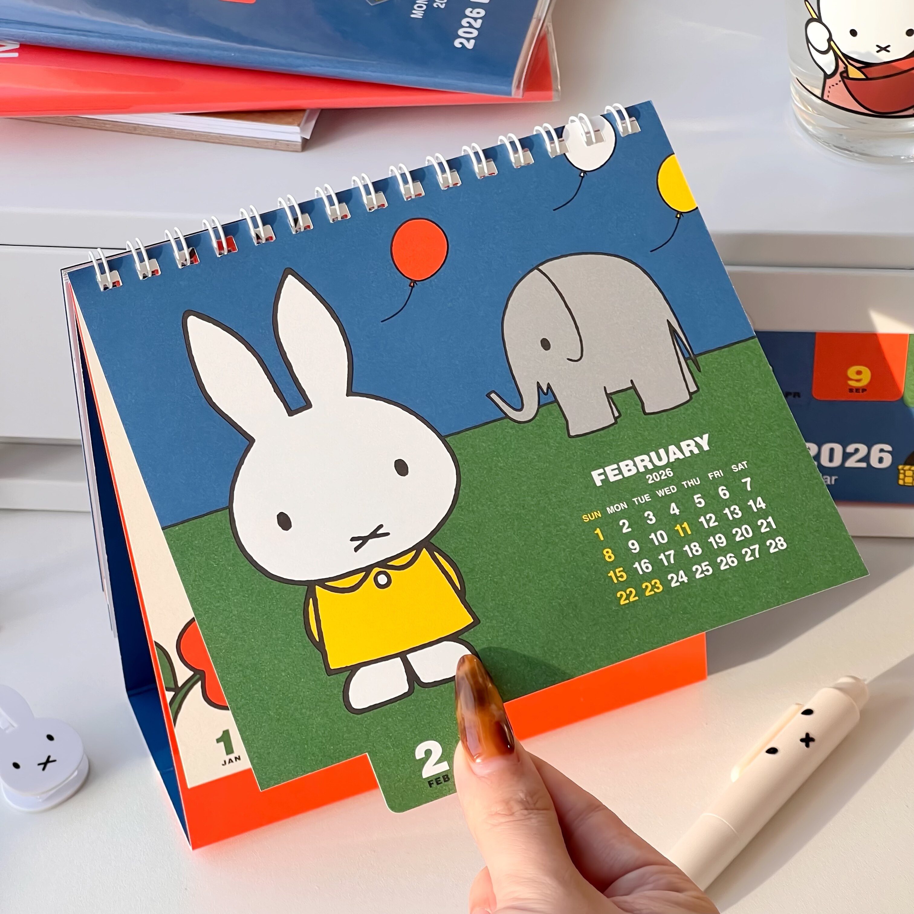 2026米菲台历可爱高颜值桌面摆件卡通日常规划手账学生翻页日历,淘宝优惠券,粉丝福利购,淘宝优惠卷