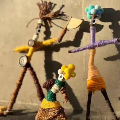 Шерстяные филиалы, злодейский детский сад, тканые районы, арт -зоны, материалы Кольцо создано угловые районы ручной работы