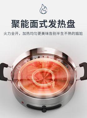 利仁电饼铛电煎锅家用多功能加深加大304不锈钢不粘平底电烙饼锅