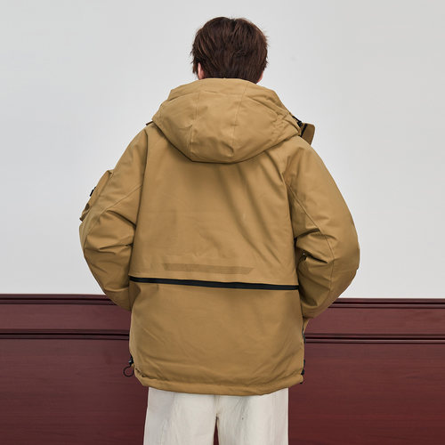 ALLIN 户外男士羽绒服冬季加厚保暖潮牌连帽防寒服情侣款工装外套 - 图2