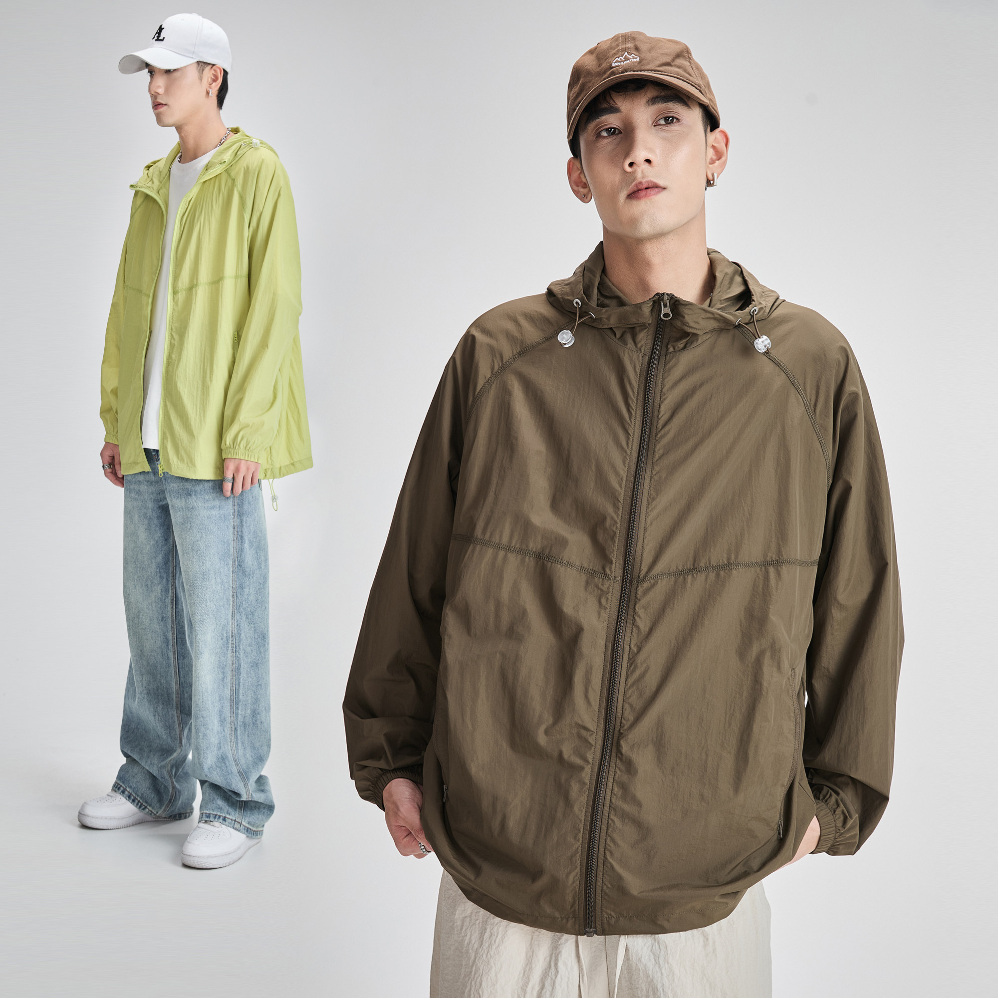 ALLIN 冰丝薄款防晒衣男夏季户外连帽防紫外线外套宽松透气防晒服,淘宝优惠券,粉丝福利购,淘宝优惠卷