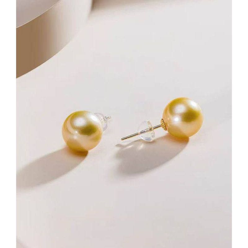 【仙仙专属】通体18k金10-11mm南洋金珍珠耳钉ZB012Z,淘宝优惠券,粉丝福利购,淘宝优惠卷