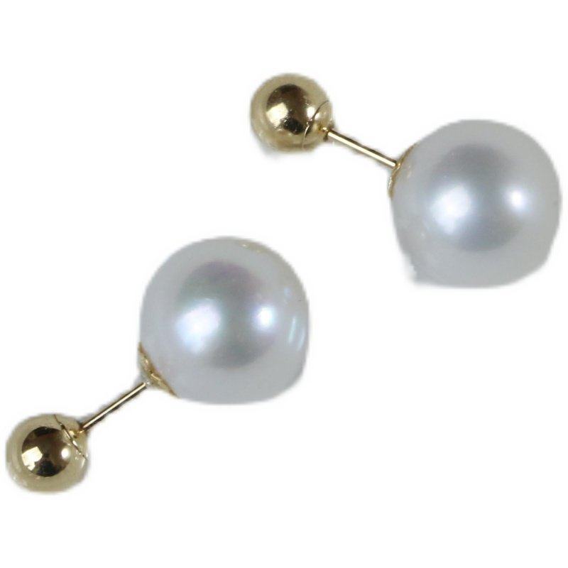 【仙仙专属】18k金8-9mm正圆极光淡水无核珍珠耳钉（两戴款）R250,淘宝优惠券,粉丝福利购,淘宝优惠卷