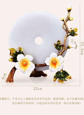 高档平安扣摆件客厅玄关酒柜中式装饰工艺品电视柜玉石乔迁礼品