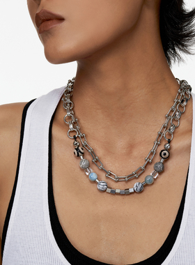 冷淡风现货官方链条多层彩珠