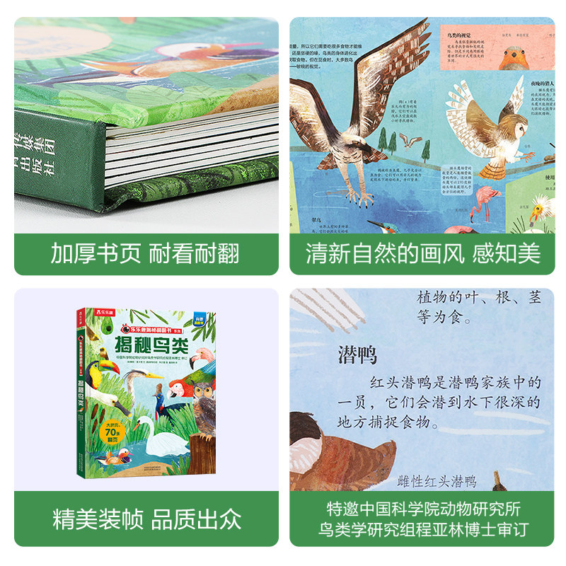 乐乐趣 揭秘鸟类立体翻翻书儿童3-6-4-8-10岁点读版系列3d全套动物植物汽车火车小学生航空天科普百科全书早教益智玩具机关绘本,淘宝优惠券,粉丝福利购,淘宝优惠卷