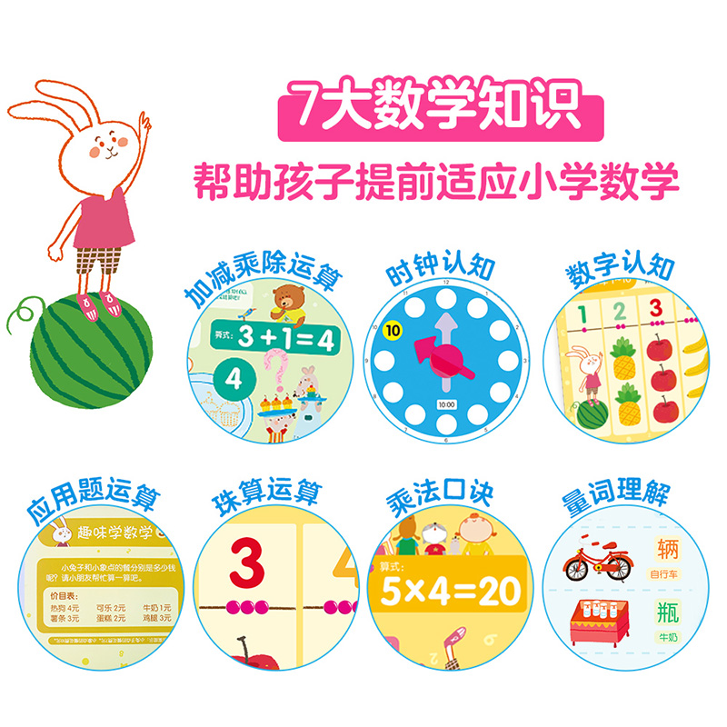 【乐乐趣旗舰店】数学启蒙问答游戏书 2-3-4-5-6岁 学前儿童启蒙 有声互动问答 宝宝自己学数学学数字 互动学习 认知 启蒙 儿童 - 图1